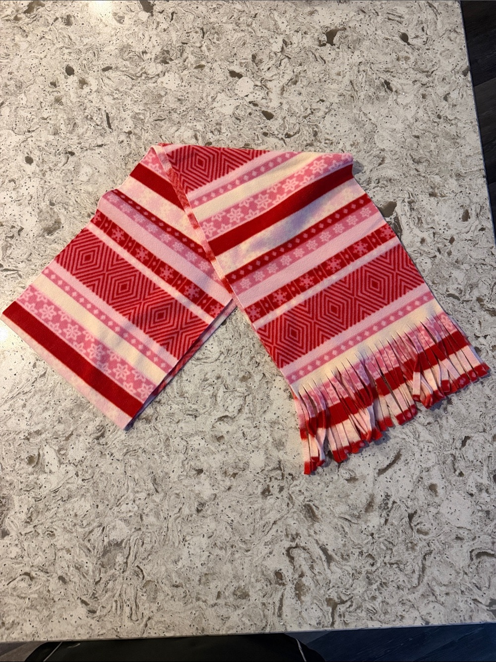 Old Navy Pink and Red Striped Pattern Scarf
